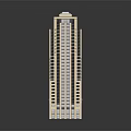 Modern Tall Building Design With Balconies Roof Structure And Ground Floor Pool