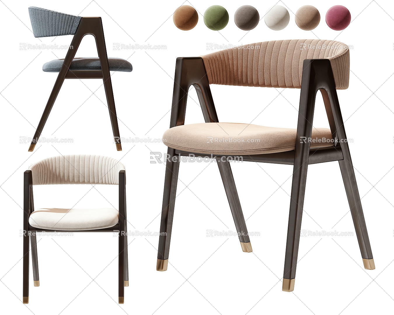 Modern single chair dining chair 3d model