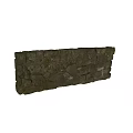 Natural Stone Building Exterior Wall With Moss Covered Irregular Blocks Texture 3d model