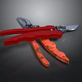 Red Handled Garden Pruning Shears With Sharp Blades And Ergonomic Grip