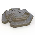 Detailed Ancient Stone Structure With Layered Steps And Textured Bricks
