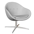 Gray Office Chair With Curved Backrest X Shaped Accents Padded Seat And Silver Star Base