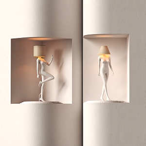 Modern embedded corner wall lamp 3d model