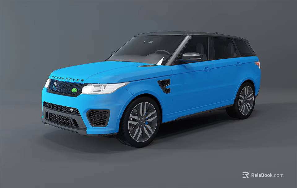 Blue Range Rover Sport SUV With Modern Exterior Design And Stylish Wheels 3d model 