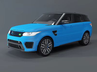 Blue Range Rover Sport SUV With Modern Exterior Design And Stylish Wheels 3d model