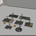 Modern Black Kitchen Sinks With Faucets Fruit Vegetables And Drainer Accessories