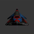 Futuristic Cosmic Aerospace Spacecraft With Red Blue Design And Transparent Cockpit