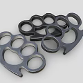 Tactical Metal Brass Knuckles Weapon With Multiple Finger Holes Pair 3d model