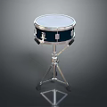 Professional Snare Drum With Metal Stand Black Shell And White Drumhead