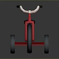 Red Kids Tricycle With Black Seat White Handlebars Red Rims And Black Tires