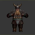Fantasy Dwarf Game And Movie Character With Horned Helmet Long Beard And Armored Outfit