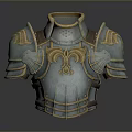 Medieval Weapon Armor Chest Plate With Golden Decorations And Intricate Design