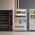 Commercial Vending Machines with Beverages Snacks Black White Silver Exteriors for Office Break Room