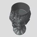 Gothic Style Decorative Lamp With Skull Design Spiked Top And Ornate Base
