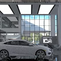 GENESIS 4S Store Modern Showroom With E:N Series Vehicles On 3d model