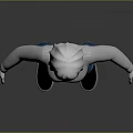 3D Character Model With White Long Sleeve Top Red Mask Blue Pants And Black Boots