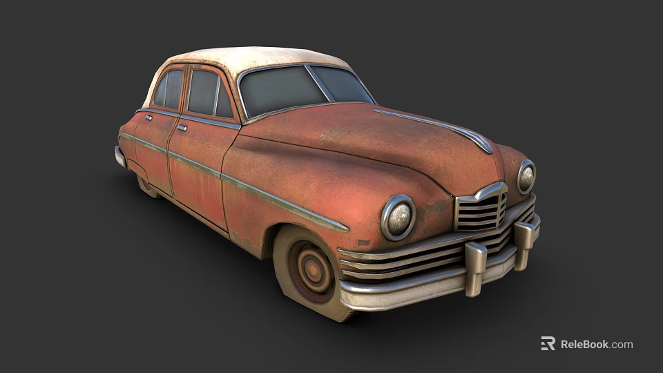 Rusty Vintage Classic Car With Retro Design And Rustic Exterior Details 3d model 