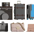 Vintage and Modern Luggage Collection With Leather Suitcases Wheeled Bags and Chain Handbags