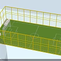 Yellow Fenced Football Field With Green Turf White Seats And Goalposts