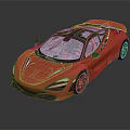 Red Sports Car With Modern Sleek Body Black Roof And Sporty Wheels