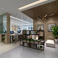 modern public office area public office rest area 3d model