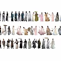 New Chinese-style multi-person ancient costume characters 3d model