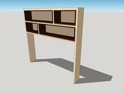 Minimalist Wooden Bookshelf With Multiple Compartments And Sleek Supporting Legs For Home Office 3d model