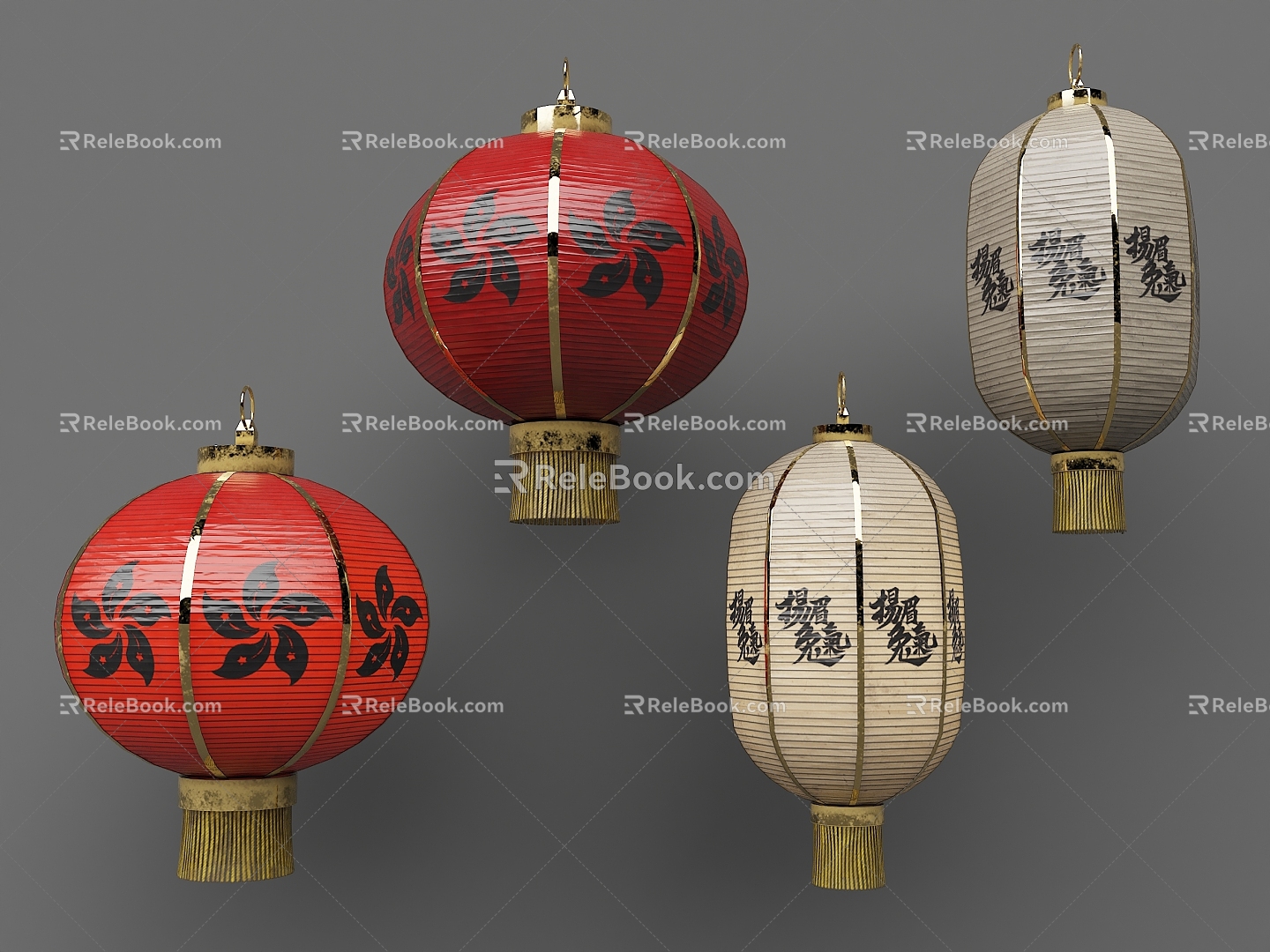 Chinese Lantern Lamps Lantern Mid-Autumn Festival Lantern Red Lantern Yellow Lantern model