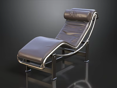 Modern Leather Sofa and Coffee Table Set with Sleek Metal Frame and Minimalist Design 3d model