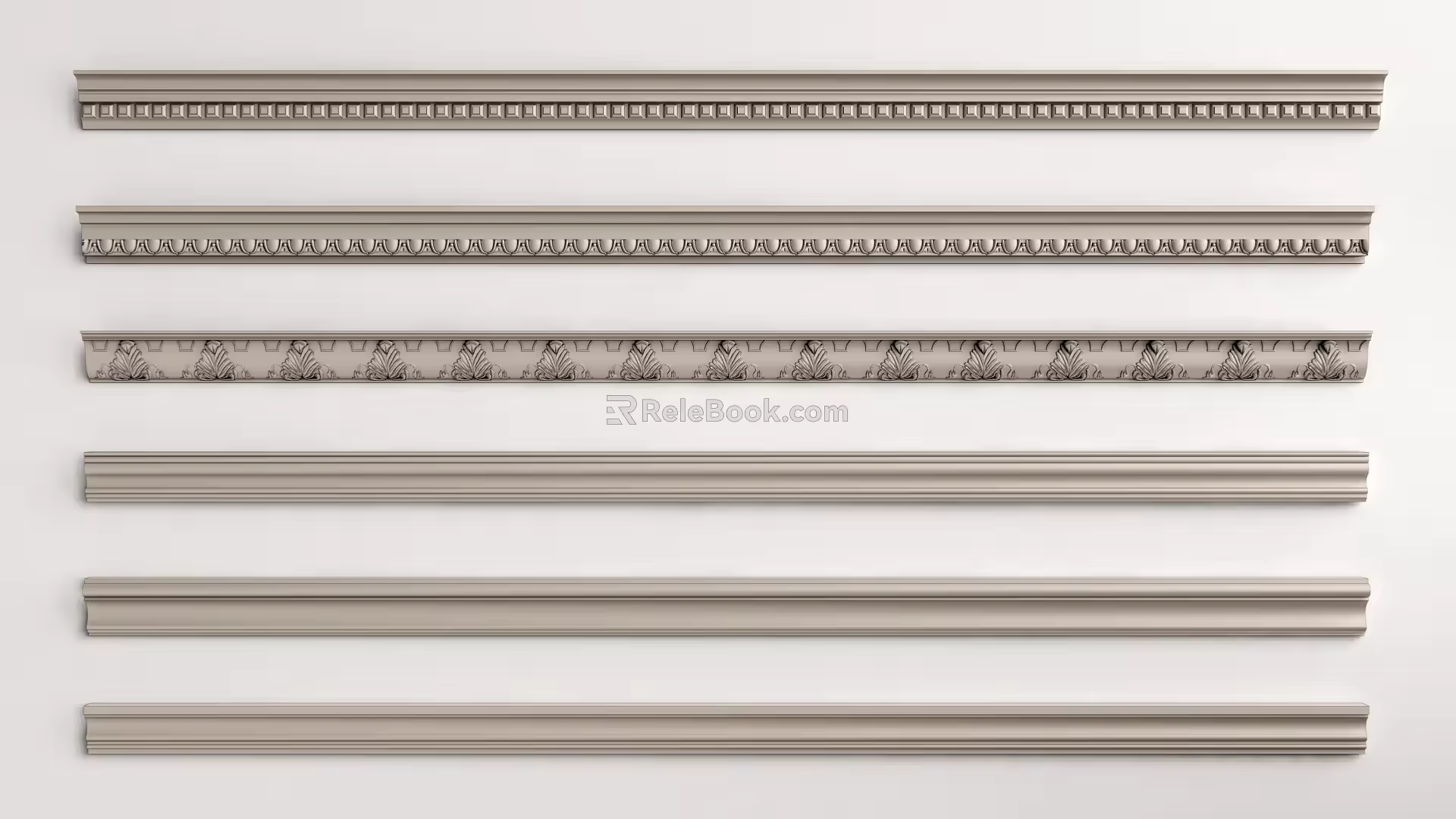 European-style plaster line with carved plaster lines 3d model