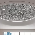 Modern Circular Ceiling Design With Textured Surface And LED Lighting in Interior Space
