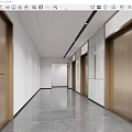 Modern Elevator Hall Pan Lobby 3d model