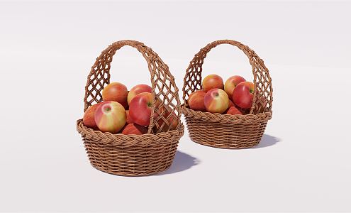 Modern Basket Fruit Basket Apple 3d model