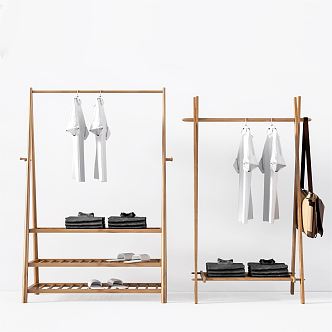 Modern Clothes Hanger Ornaments Clothes Hanger Baby Clothes Hanger Combination Clothing Rack Display Stand Log Hanger Creative Hanger 3d model