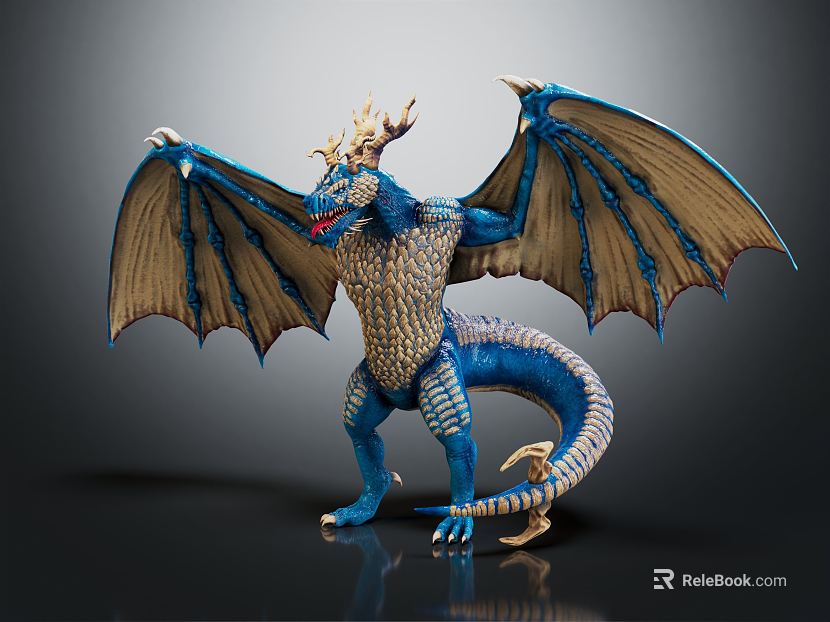 Modern game character sea dragon pterosaur texture