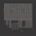 Ancient Weapon Shield Featuring Gray Metal Material Square Holes And Hanging Edges