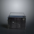 Vintage Black Radio With Antenna Handle Buttons And Interface Design Features
