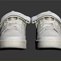 White Casual Leather Sneakers With Velcro Straps And Laces For Everyday Wear