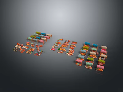 Colorful Miniature Scenic Landscape With Arranged Model Structures And Bright Details 3d model