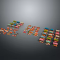 Colorful Miniature Scenic Landscape With Arranged Model Structures And Bright Details