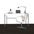 Modern desk and chair combination desk and chair 3d model