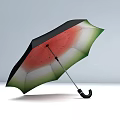 Stylish Black Umbrella With Octagonal Canopy For Outdoor Rain Protection