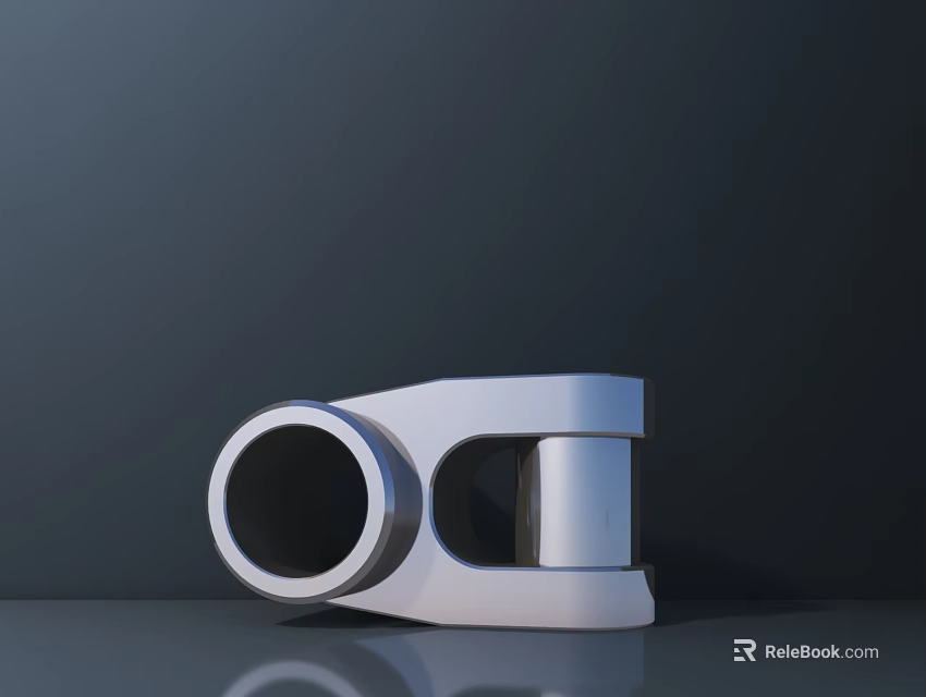 White Smart Machine Mechanical Component With Circular Hole And Metallic Texture 3d model