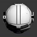 Futuristic Robot Head With White Body Black Details Top Antennas And Large Purple Eyes
