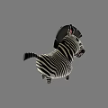 Striking Striped Reptile 3D Model With Black White Patterns On Gray Background