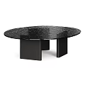 Contemporary Modern Oval Tables With Textured Surface And Black Legs Design