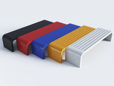 Modern Landscape Benches With Multiple Colors And Sleek Design For Outdoor Areas 3d model