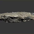 Natural rock with white gray black orange surface texture on dark background and reflection 3d model