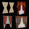 Various Decorative Curtains Featuring Bow Knots Red Fabric And Colorful Patterns For Home
