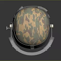 Camouflage Pattern Protective Helmet Featuring Transparent Face Shield And Adjustable Strap 3d model